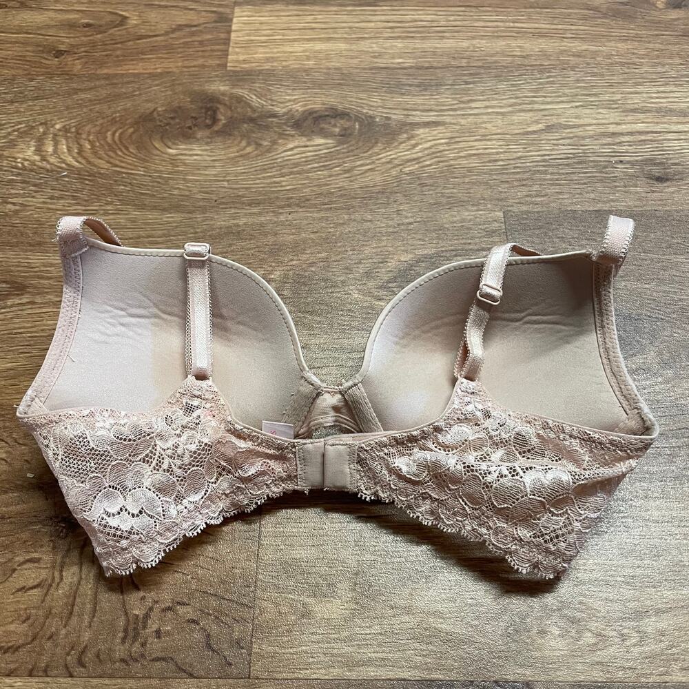 Victorias Secret Nude Dream Push Up Bra Womens Size 32D Beige Lace Padded Tan - Picture 2 of 8